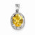 Sterling Silver Rhodium Pear Citrine & Diamond Pendant, Pendants for Necklace