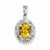 Sterling Silver Rhodium Citrine & Diamond pendant, Beautiful Pendants for Necklace