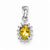 Sterling Silver Rhodium Citrine & Diamond Pendant, Delightful Pendants for Necklace