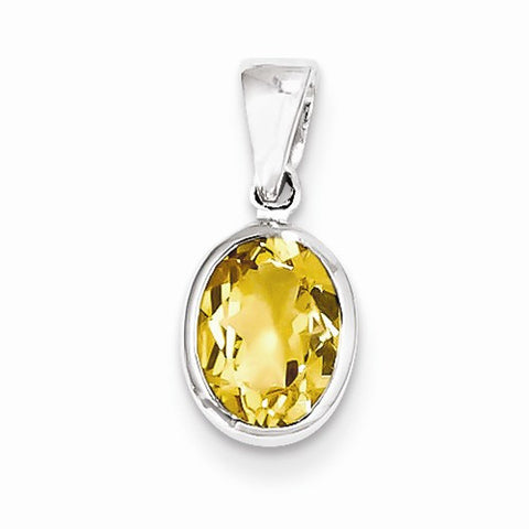 Sterling Silver Rhodium Citrine pendant, Exquisite Pendants for Necklace