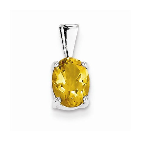 Sterling Silver Rhodium Citrine pendant, Pendants for Necklace
