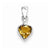 Sterling Silver Rhodium Citrine Diamond Pendant, Pendants for Necklace