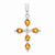 Sterling Silver Rhodium Pear Citrine Cross Pendant, Pendants for Necklace