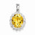 Sterling Silver Rhodium Citrine & Diamond Pendant, Gorgeous Pendants for Necklace
