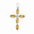 Sterling Silver Rhodium Citrine & Diamond Cross pendant, Lovely Pendants for Necklace