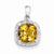 Sterling Silver Rhodium Citrine & Diamond pendant, Classy Pendants for Necklace