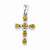 Sterling Silver Rhodium Citrine & Diamond Cross pendant, Charm