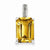 Sterling Silver Rhodium Emerald-cut Citrine & Diamond pendant, Adorable Pendants for Necklace
