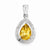 Sterling Silver Rhodium Citrine & Diamond Pendant, Gorgeous Pendants for Necklace