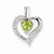 Sterling Silver Rhodium Heart Peridot & Diamond Heart Pendant, Pendants for Necklace