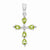 Sterling Silver Rhodium Pear Peridot Cross Pendant, Pendants for Necklace