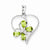 Sterling Silver Rhodium Peridot & Diamond Butterfly Heart Pendant, Pendants for Necklace