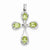 Sterling Silver Rhodium Peridot & Diamond Cross pendant, Alluring Pendants for Necklace