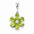 Sterling Silver Rhodium Peridot & Diamond Flower Pendant, Pendants for Necklace