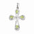 Sterling Silver Rhodium Peridot & Diamond Cross pendant, Adorable Pendants for Necklace