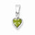 Sterling Silver Rhodium Peridot Diamond Pendant, Pendants for Necklace