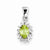 Sterling Silver Rhodium Peridot & Diamond pendant, Beautiful Pendants for Necklace