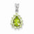 Sterling Silver Rhodium Peridot Pear-shaped Pendant, Pendants for Necklace