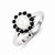 Sterling Silver w/Rhodium 6mm FW Cult Button Pearl & Sapphire Ring