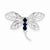 Sterling Silver Rhodium Sapphire Dragonfly Pendant, Pendants for Necklace