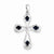 Sterling Silver Rhodium Dark Sapphire & Diamond Cross pendant, Exquisite Pendants for Necklace