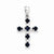 Sterling Silver Rhodium Dark Sapphire & Diamond Cross pendant, Fine Pendants for Necklace