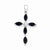 Sterling Silver Rhodium Sapphire Diamond Pendant, Pendants for Necklace