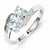 Sterling Silver w/Rhodium Aqua & Diamond Ring