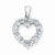 Sterling Silver Rhodium Aqua Heart Pendant, Pendants for Necklace