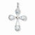 Sterling Silver Rhodium Aqua & Diamond Cross pendant, Pretty Pendants for Necklace