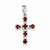 Sterling Silver Rhodium Garnet & Diamond Cross pendant, Adorable Pendants for Necklace
