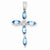 Sterling Silver Rhodium Lt Sw Blue Topaz Cross & Diamond pendant, Beautiful Pendants for Necklace