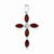 Sterling Silver Rhodium Garnet & Diamond Cross pendant, Delightful Pendants for Necklace