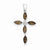 Sterling Silver Rhodium Smokey Quartz & Diamond Cross pendant, Exquisite Pendants for Necklace