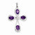 Sterling Silver Rhodium Amethyst & Diamond Cross pendant, Fine Pendants for Necklace