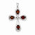 Sterling Silver Rhodium Garnet & Diamond Cross pendant, Pretty Pendants for Necklace