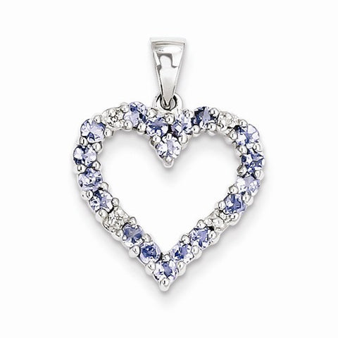 Sterling Silver Tanzanite & Diamond Pendant, Alluring Pendants for Necklace