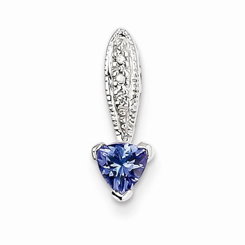 Sterling Silver Tanzanite & Diamond pendant, Dazzling Pendants for Necklace