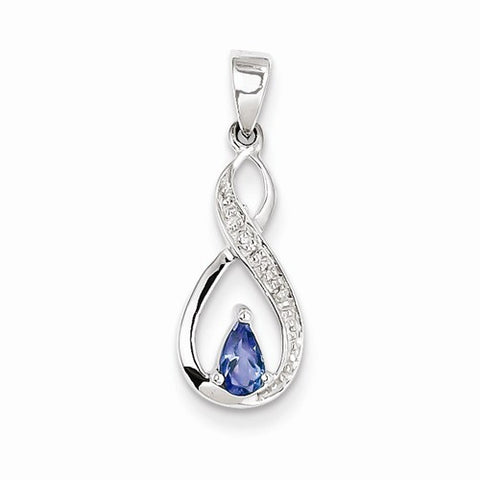 Sterling Silver Tanzanite & Diamond Pendant, Appealing Pendants for Necklace