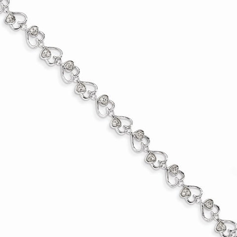 Sterling Silver Rhodium Plated Diamond Bracelet