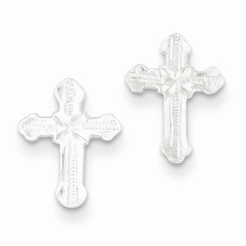 Sterling Silver Cross Mini Earrings