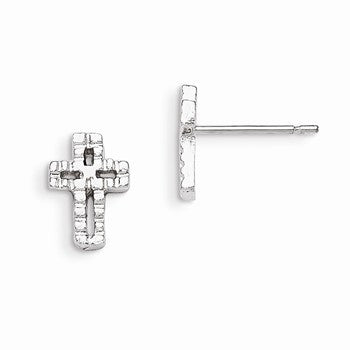Sterling Silver Cross Mini Earrings