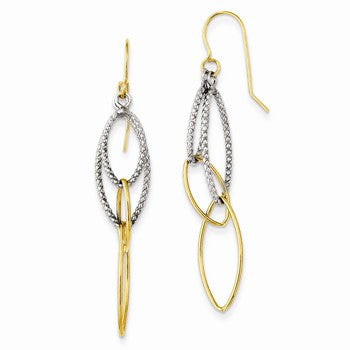 Sterling Silver w/14k Yellow Gold Dangle Earrings
