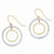 Sterling Silver w/14k Yellow Gold Polished Circles Dangle Earrings