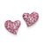 Sterling Silver Pink Preciosa Crystal Heart Earrings
