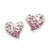 Sterling Silver Pink & White Preciosa Crystal Heart Earrings