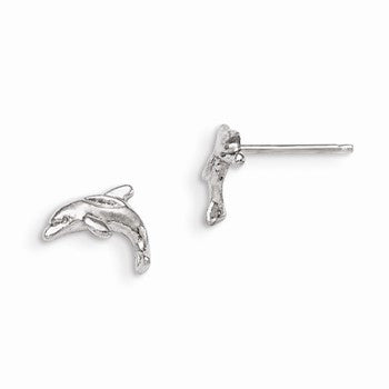 Sterling Silver Dolphin Mini Earrings