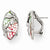 Sterling Silver Mosaic Pink Green MOP Omega Back Earrings