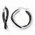 Sterling Silver Rhodium Black Clay Preciosa Crystal Hoop Earrings