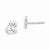 Sterling Silver RH Plated Childs Polished Kitty Cat Post Earrings